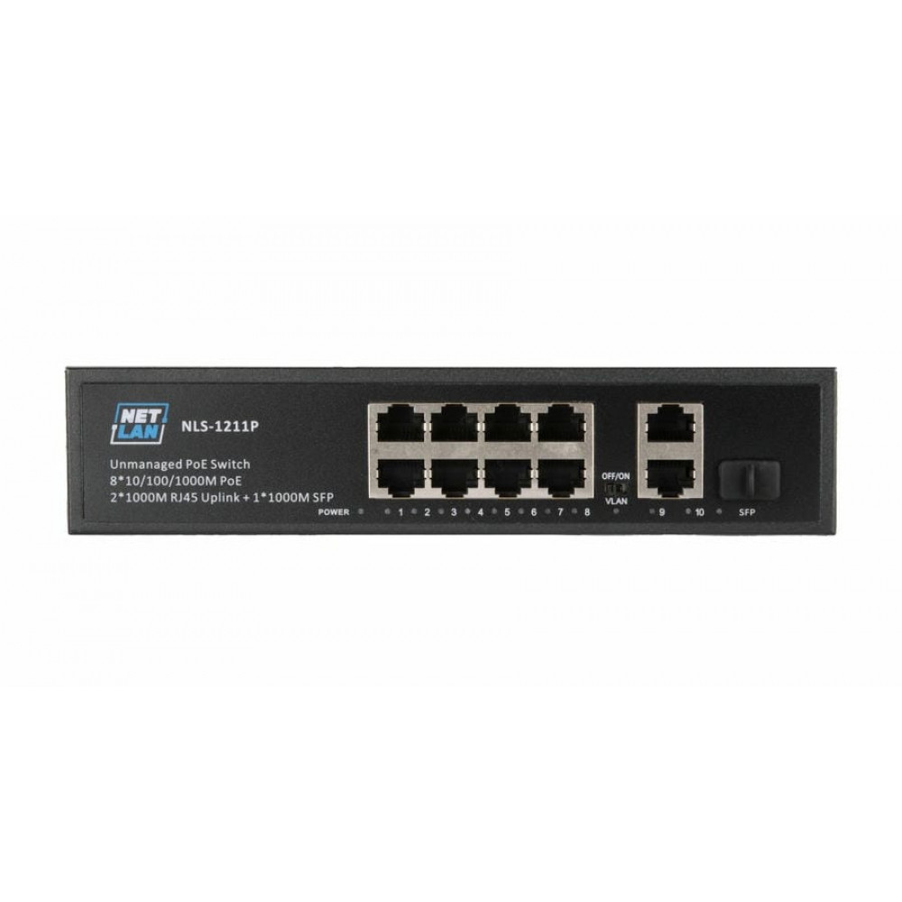 NLS-1211P. Коммутатор с PoE. NETLAN