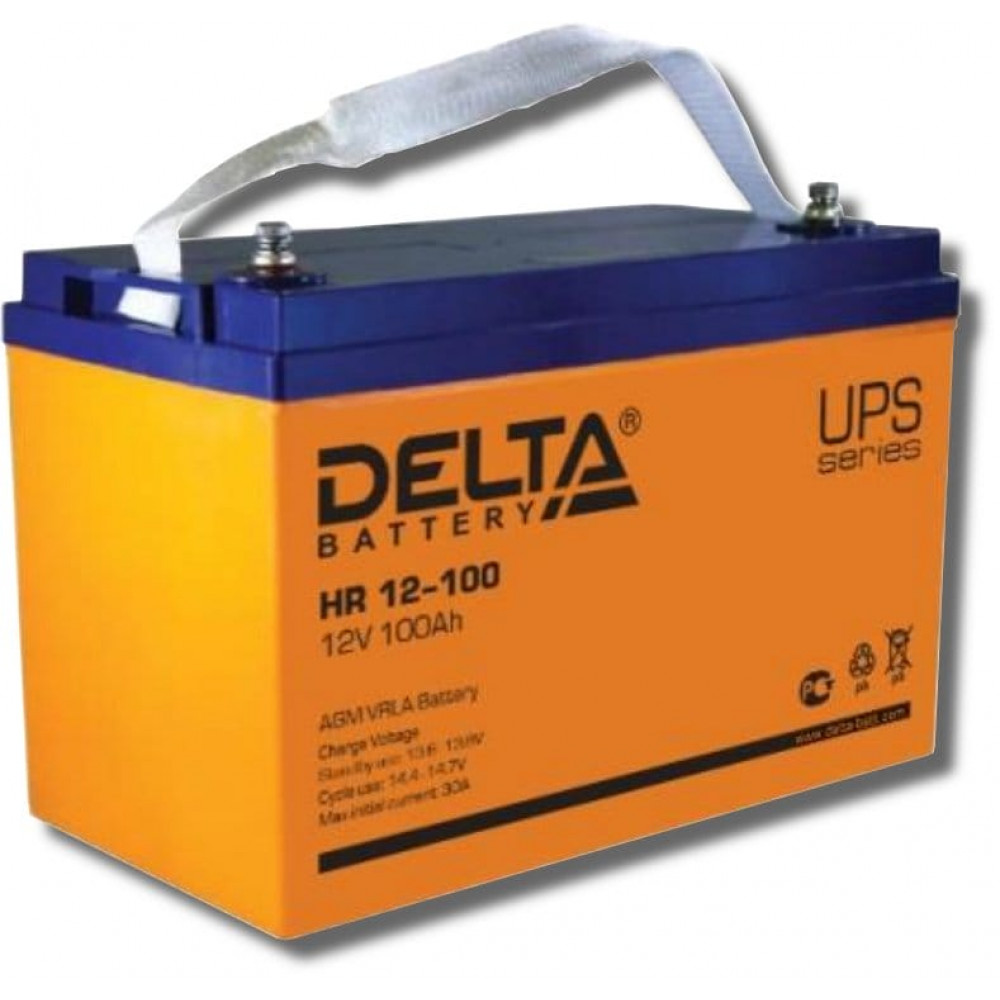 Delta HR 12-100. Аккумулятор герметичный свинцово-кислотный. Delta