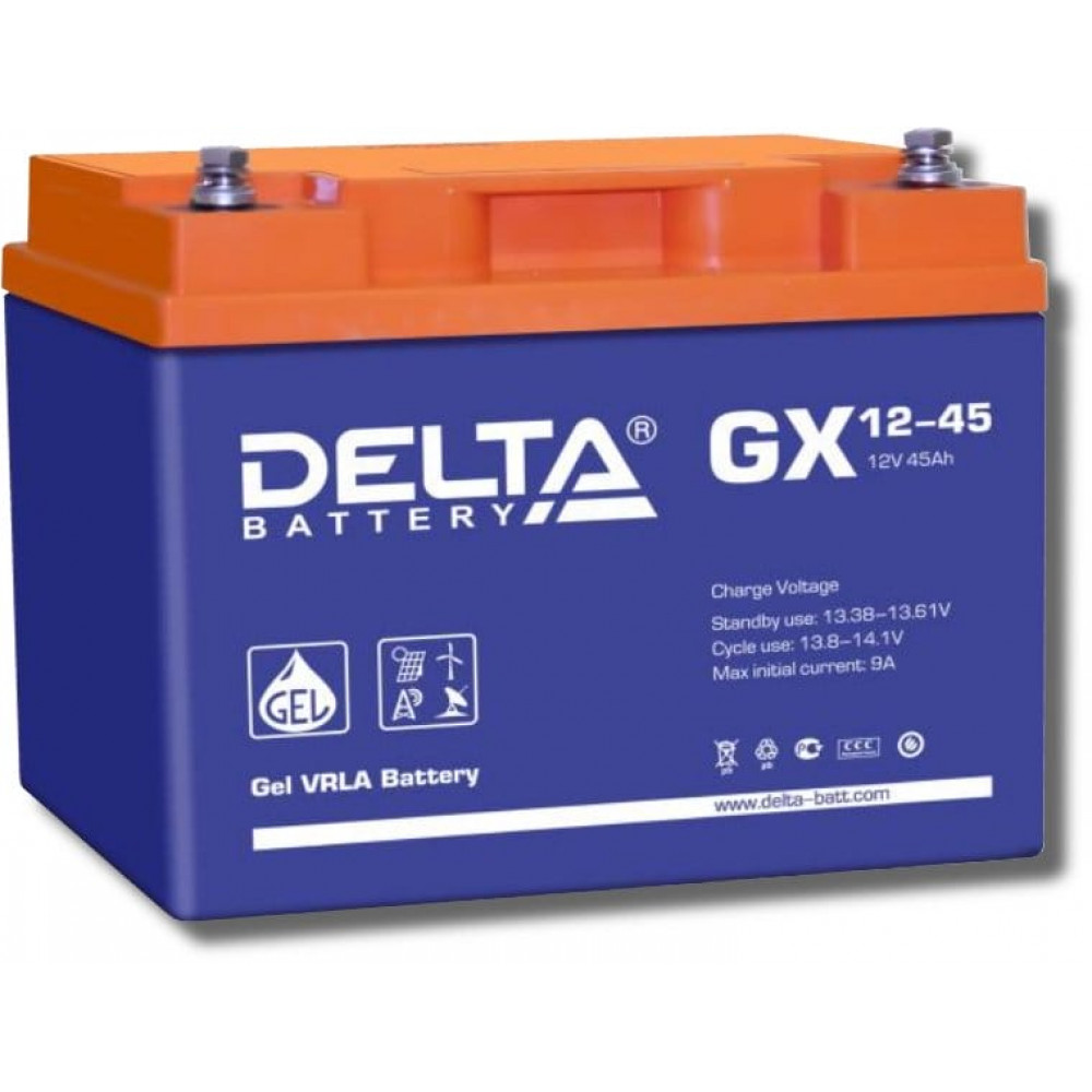 Delta GX 12-45. Аккумулятор герметичный свинцово-кислотный. Delta