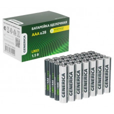 Батарейка Alkaline LR03/AAA GENERICA (28 шт) (ABT-LR03-ST-B28-G). Батарейка щелочная. IEK