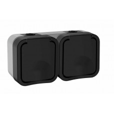 TORS Розетка 2-местная горизонтальная TS122 открытой установки 16А IP55 графит (TS-R26-16-55-G-K53). Розетка 2-местная горизонтальная серии TORS. IEK