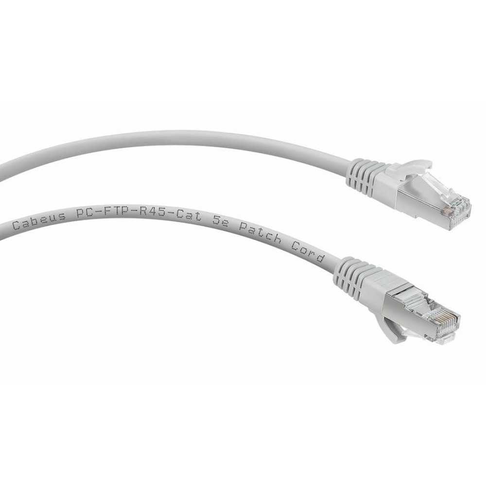 PC-FTP-RJ45-Cat.5e-10m (9221c), серый. Патч-корд медный. CABEUS