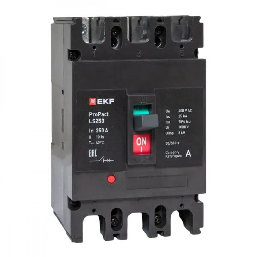 LS250 25кА 3P 250А ProPact (mccb-250-25-3-250-ls). Автоматический выключатель в литом корпусе. EKF
