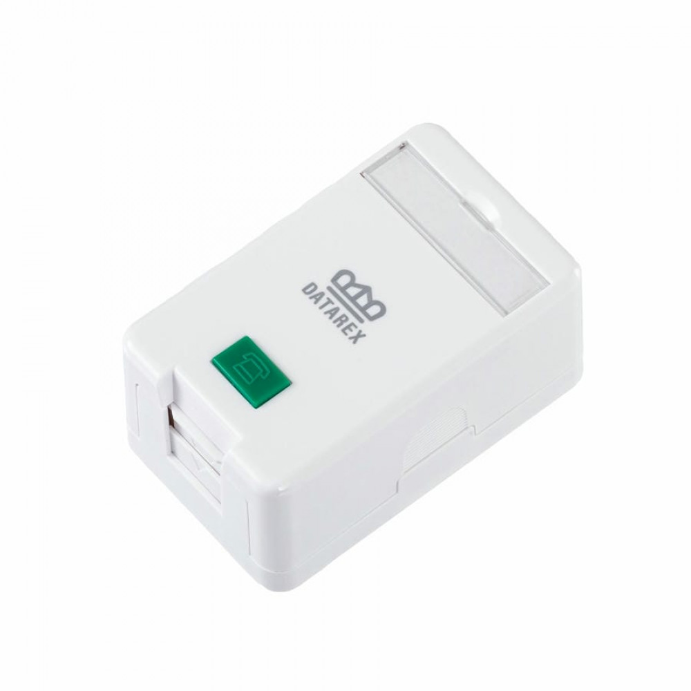 Коробка настенная, 1 порт, шторка, белый (DR-512000). Коробка настенная. Datarex