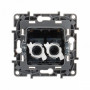ETIKA розетка компьютерная 2-местная RJ45, 6E UTP, скрытой установки, белый (672254). Розетка компьютерная. IEK