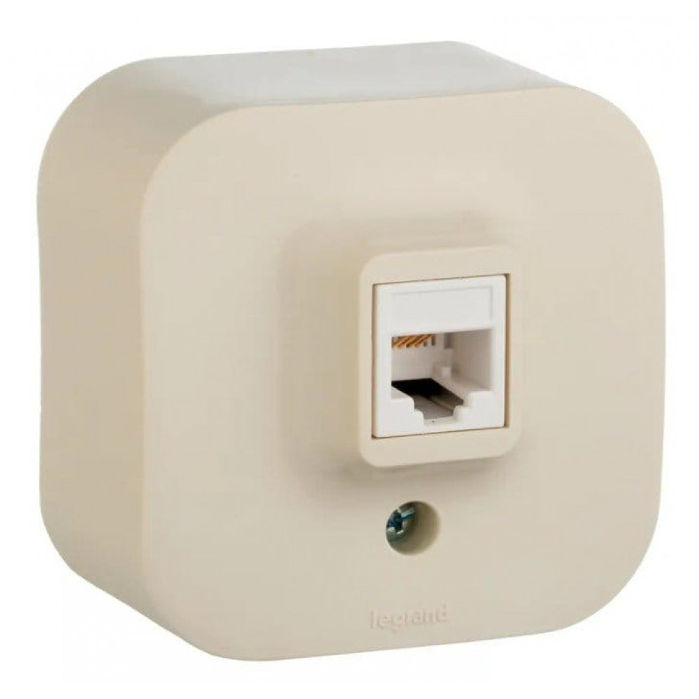 Quteo розетка компьютерная RJ45, 5e UTP, о/у, слоновая кость (782254). Розетка компьютерная. IEK