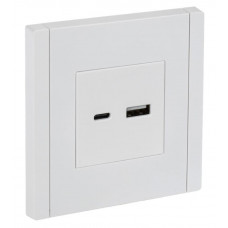 FORTE&PIANO Розетка USB A+C 18Вт FP251 скрытой установки белый (FP-U22-018-K01). Розетка USB серии FORTE&PIANO. IEK