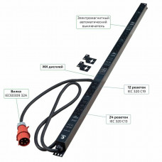 SMART-PDU-32-3P-24C13-12C19-I309-CM (12605c). Блок контроля и распределения питания. CABEUS