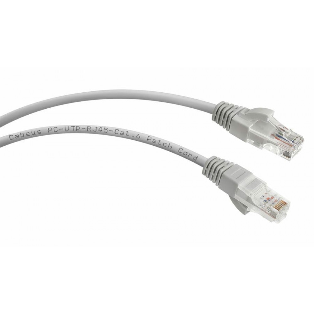 PC-UTP-RJ45-Cat.6-1m (7267c), серый. Патч-корд медный. CABEUS