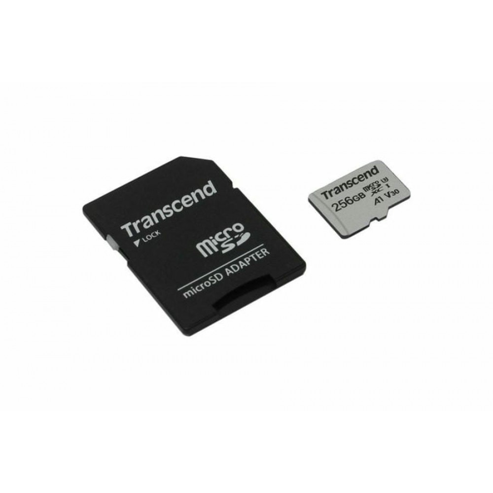 TS256GUSD300S-A. Карта памяти microSDXC, 256 ГБ, Class 10. TRANSCEND