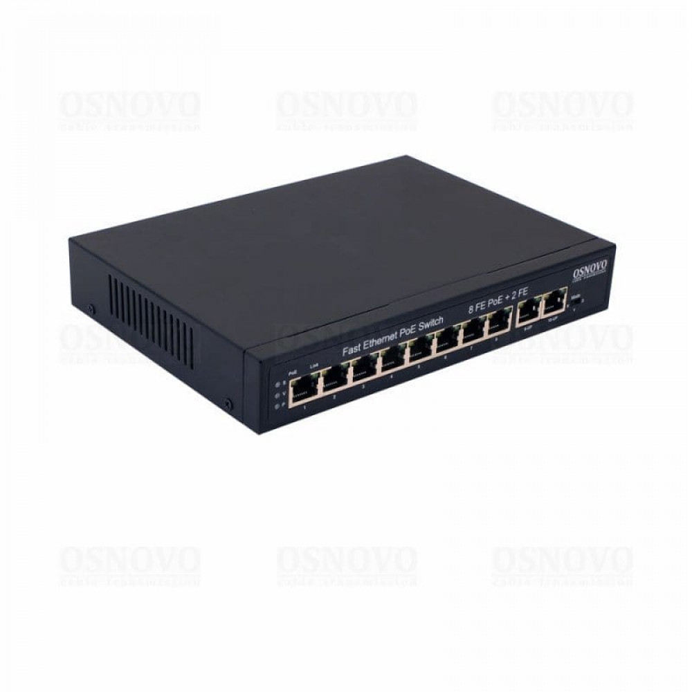 SW-21000(120W). Коммутатор 10-портовый Fast Ethernet с PoE. OSNOVO
