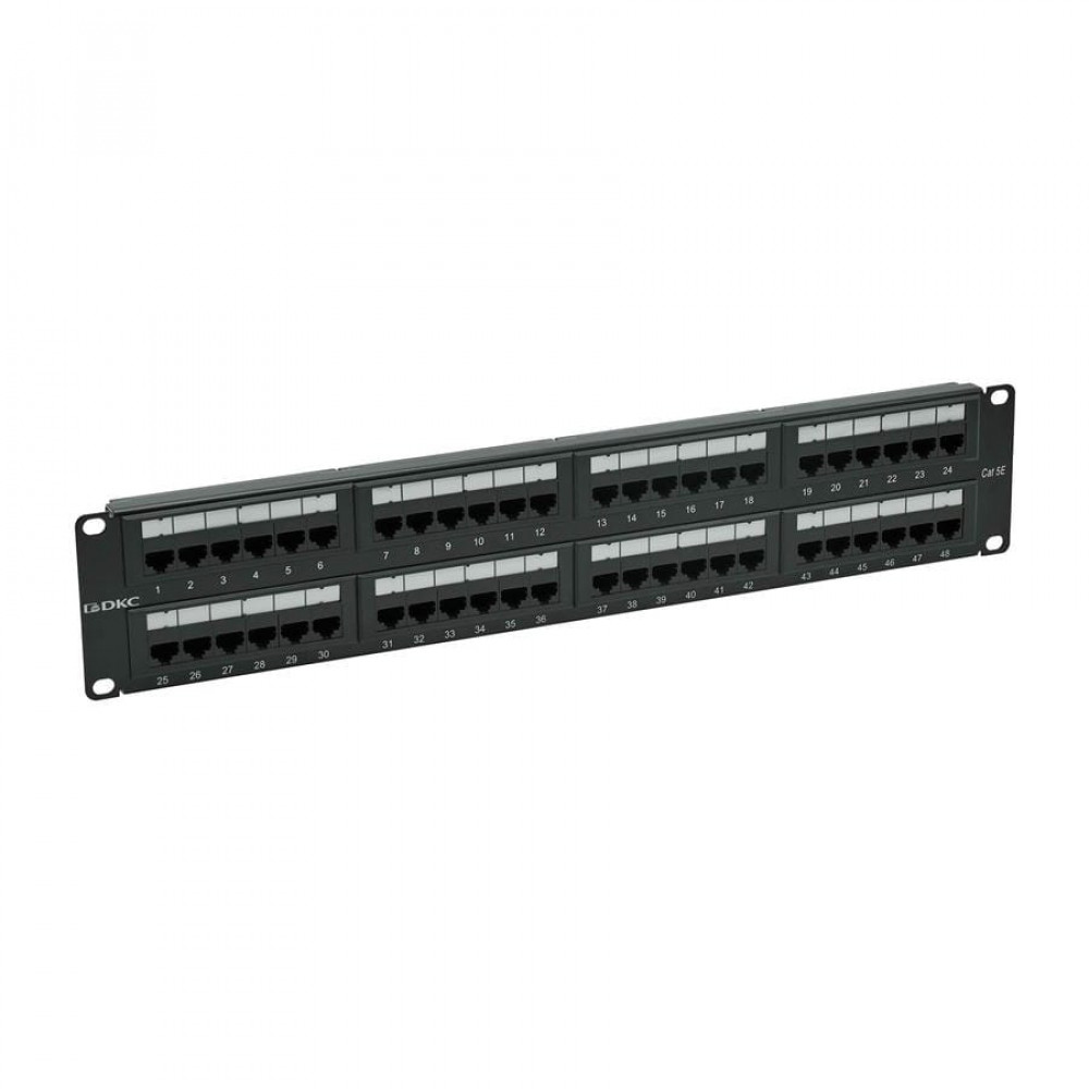 Патч-панель 19, 2U, CAT5E, 48 портов RJ45, неэкранированная (RN5PPU242). Патч-панель 19. ДКС