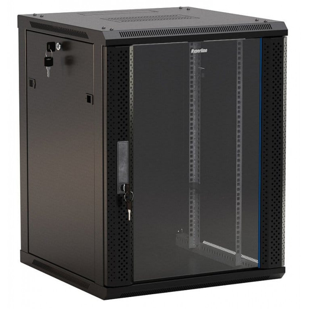 TWB-0945-GP-RAL9004. Шкаф телекоммуникационный 19 настенный 9U. Hyperline