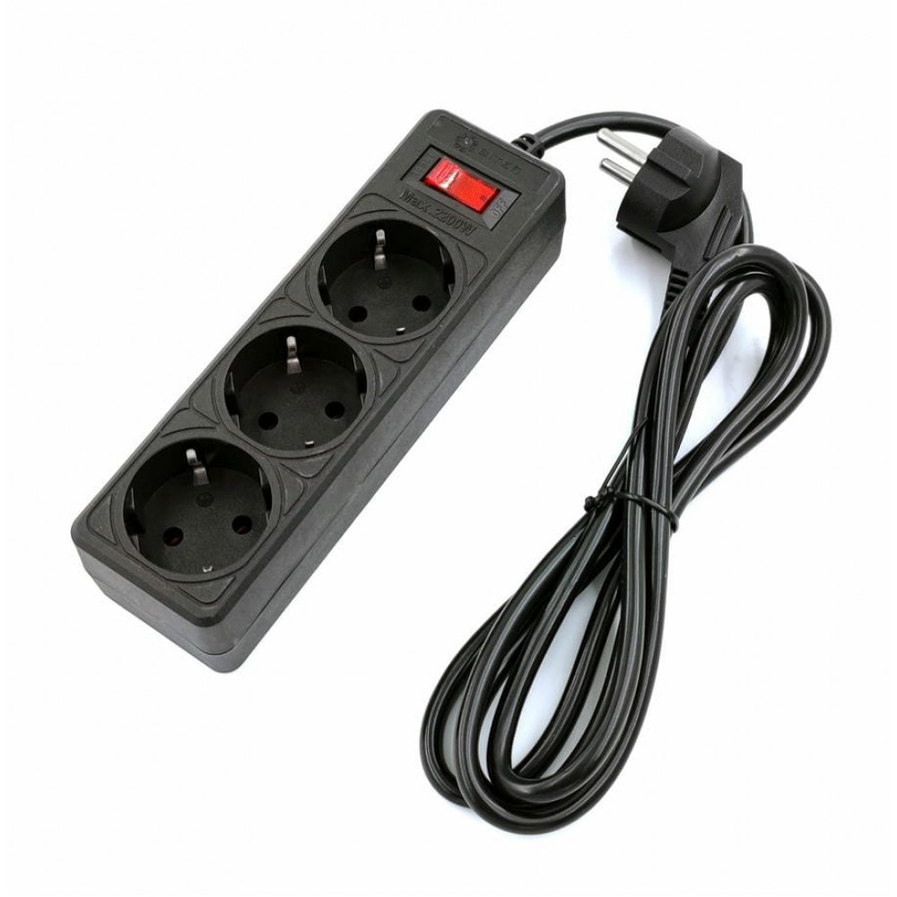 SP3B-510 GARDA. Сетевой фильтр 3 розетки, 1м, черный. 5bites
