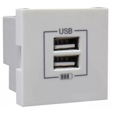 Розетка USB двойная, зарядная, белая (45439 SBR). Розетка USB двойная. Efapel