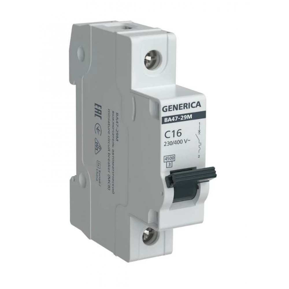 GENERICA ВА47-29М 1P C 16А 4,5кА (MVA21-1-016-C-G). Автоматический выключатель. IEK