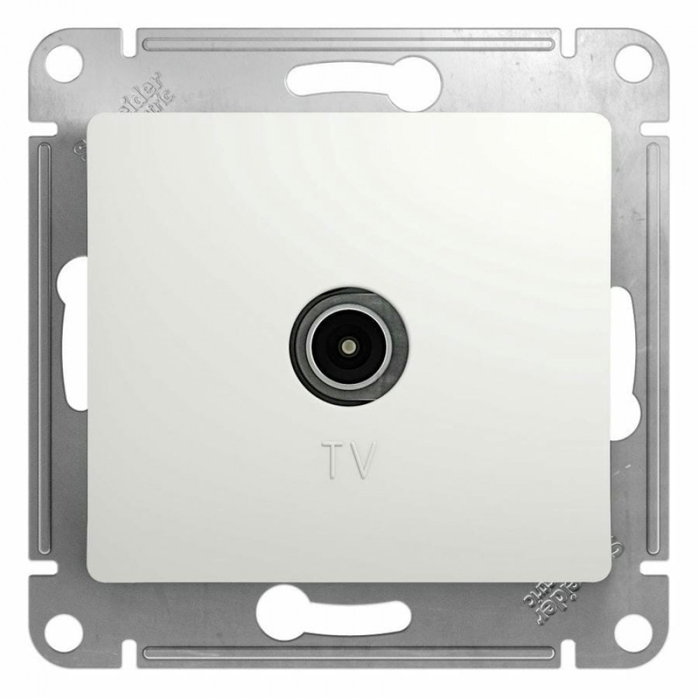 Glossa розетка TV антенна коннектор, 1-местная, скрытой установки, механизм, белый (GSL000193). Розетка TV антенна. Systeme Electric