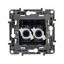 ETIKA розетка компьютерная 2-местная RJ45, 5E UTP, скрытой установки, слоновая кость (672355). Розетка компьютерная. IEK