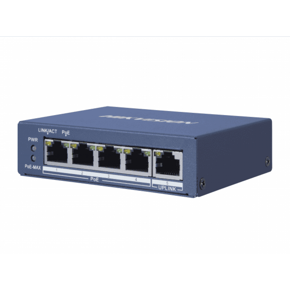 DS-3E0505P-E. Коммутатор с PoE. Hikvision