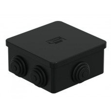 Коробка JBS080 85х85х40, 6 вых, IP44, черная (44006BL-1). Коробка монтажная. Экопласт