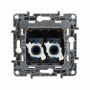 ETIKA розетка компьютерная 2-местная RJ45, 6E UTP, скрытой установки, слоновая кость (672354). Розетка компьютерная. IEK
