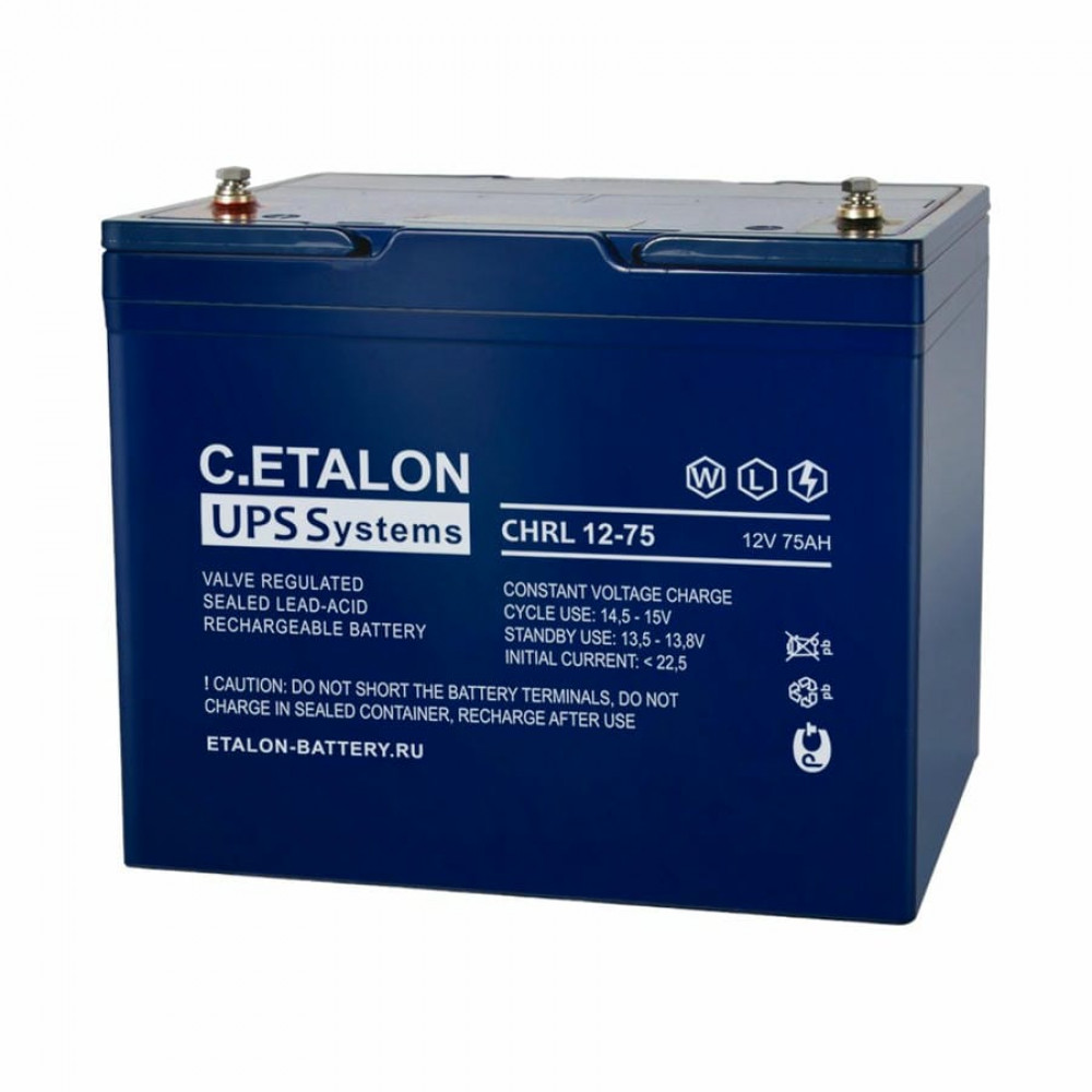 C.ETALON CHRL 12-75. Аккумулятор герметичный свинцово-кислотный. ETALON