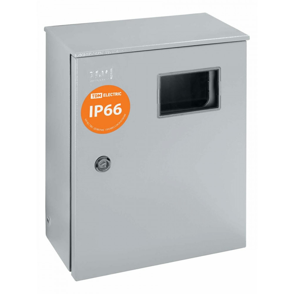 ЩУ-1ф/1-0-12 IP66 (ЩУРН-1/12 IP66) с опломбировкой счётчика (395х310х165) TDM (SQ0905-1001). Щит учётно-распределительный. TDM ЕLECTRIC