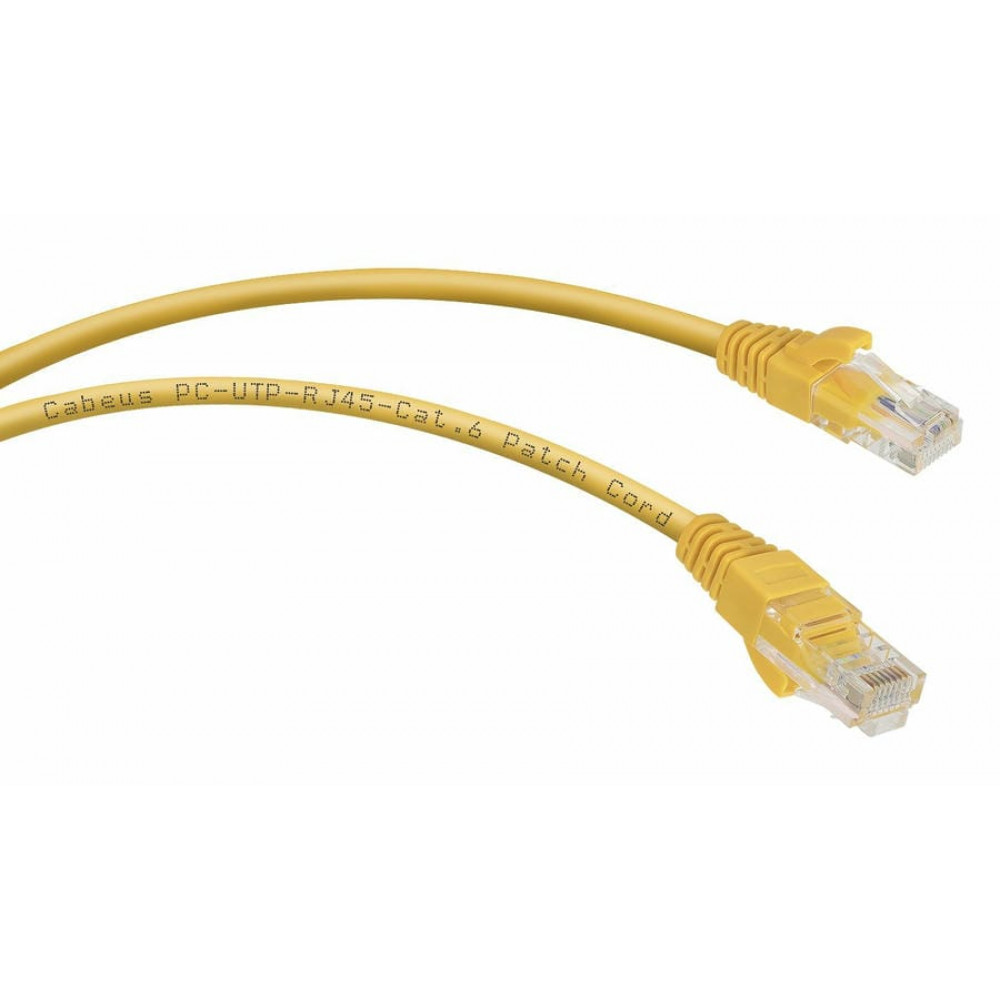 PC-UTP-RJ45-Cat.6-2m-YL (8707c), желтый. Патч-корд медный. CABEUS