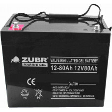 ZUBR MARINE GEL NPG 12-80 (12V, 80Ah). Аккумулятор герметичный свинцово-кислотный. ZUBR