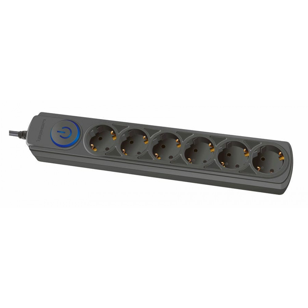 Ippon BK-6-EU-1.8-16-B 1.8м, черн (1804837). Сетевой фильтр. Ippon