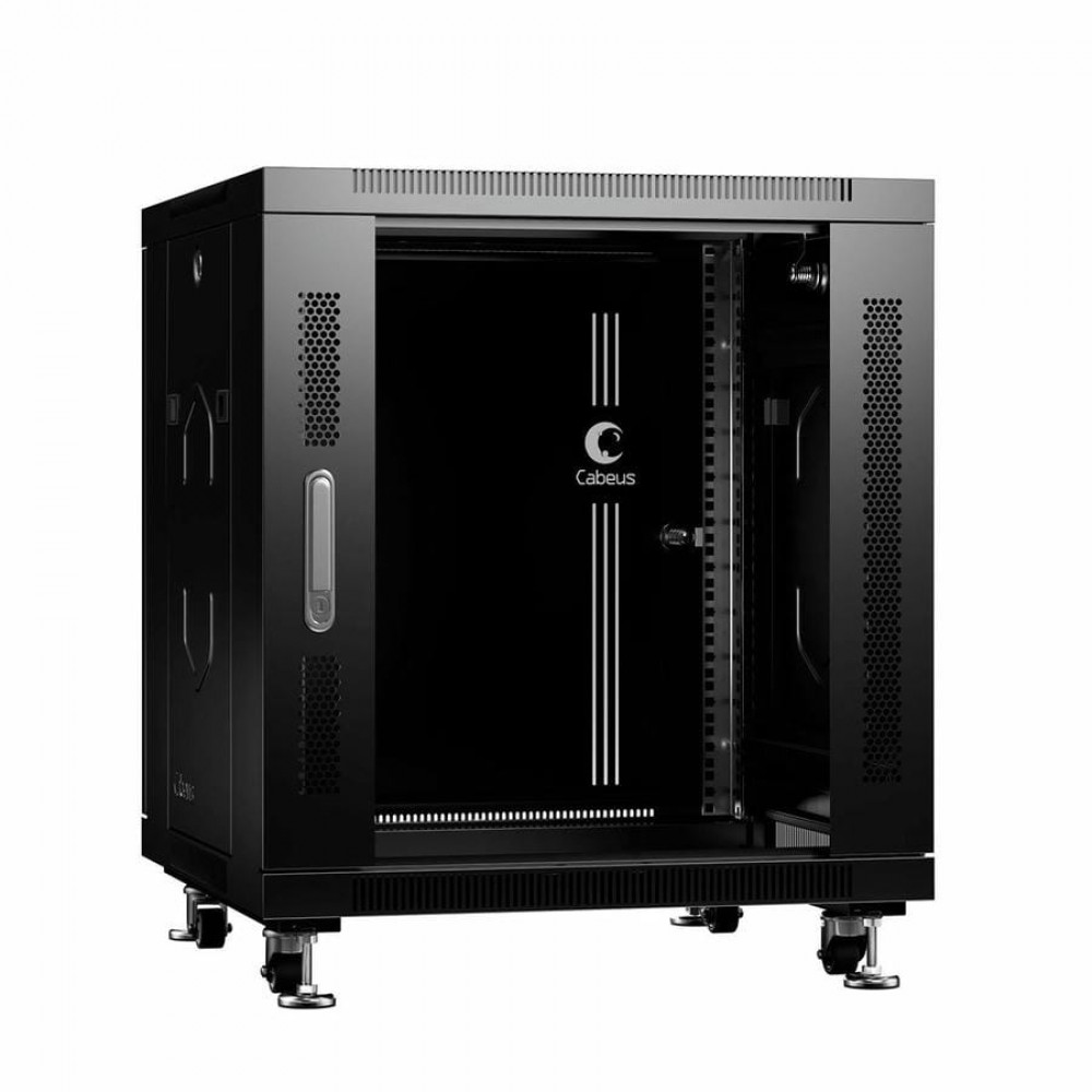 SH-05C-12U60/60-BK (8554c). Шкаф телекоммуникационный 19 напольный 12U. CABEUS