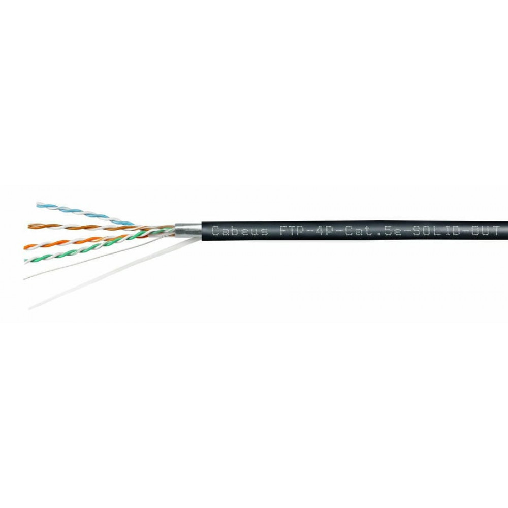 FTP-4P-Cat.5e-SOLID-OUT-PE-UV-100 (11792c-5). Кабель «витая пара» (LAN) для структурированных систем связи. CABEUS