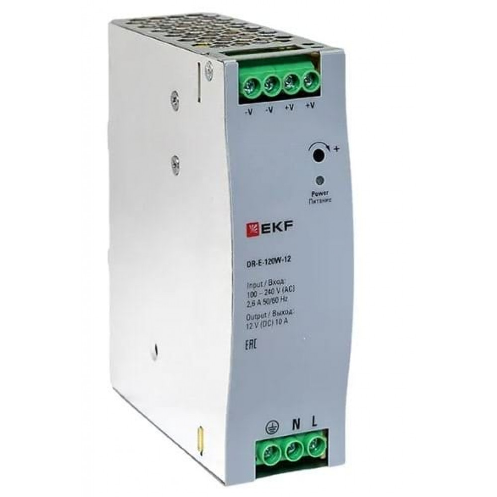 DR-E-120W-12. Блок питания на дин рейку 120Вт. EKF