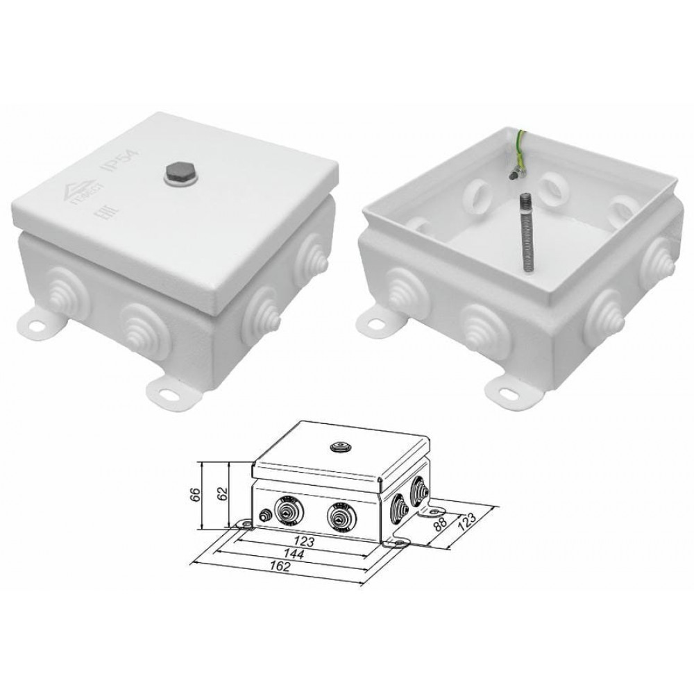КМ IP55-1212. Коробка монтажная электротехническая. Гефест