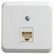 Этюд розетка RJ45 1-местная, кат. 5Е, открытой установки, белый (KOMA-001B). Розетка компьютерная. Systeme Electric