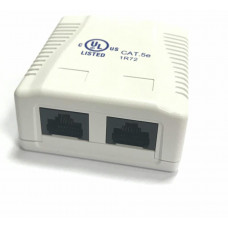 RJ-45-2 (8P8C) CAT5e, 2 выхода (LISTED) компьютерная розетка. Розетка компьютерная 2 выхода. LISTED