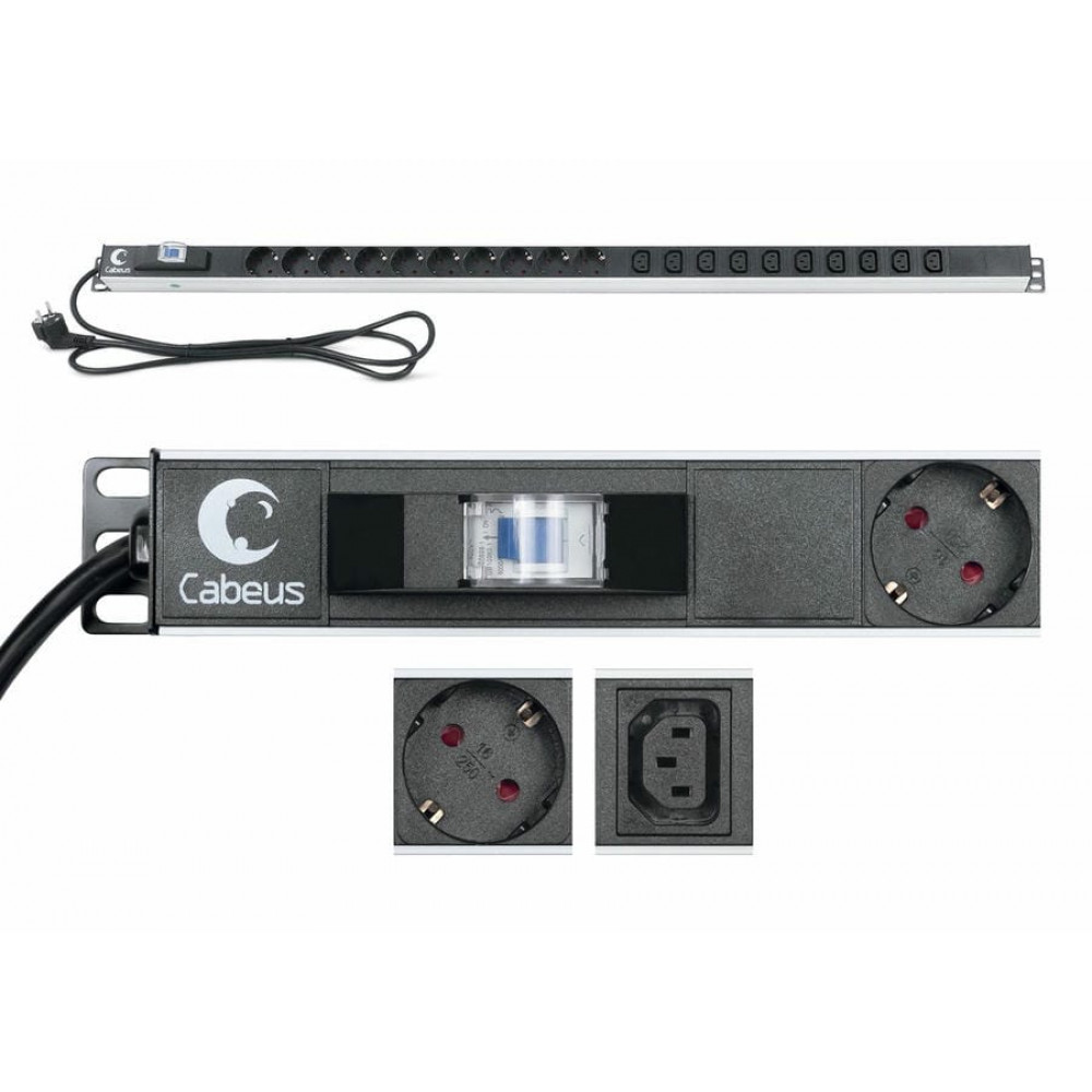 PDU-16-10S-10C13-B (9552c). Блок розеток. CABEUS
