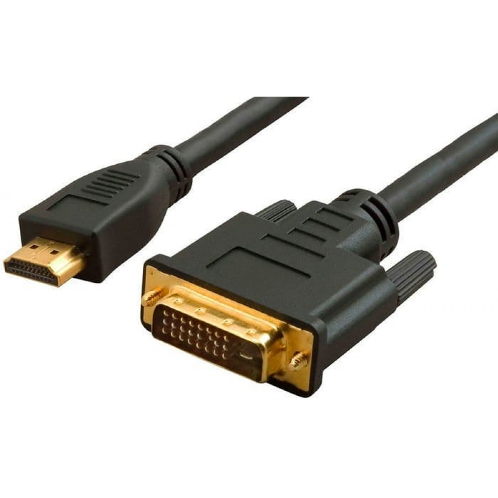 WH-141(10m). Кабель HDMI 2.0, А (вилка)- DVI-D (24+1) (вилка). LAZSO