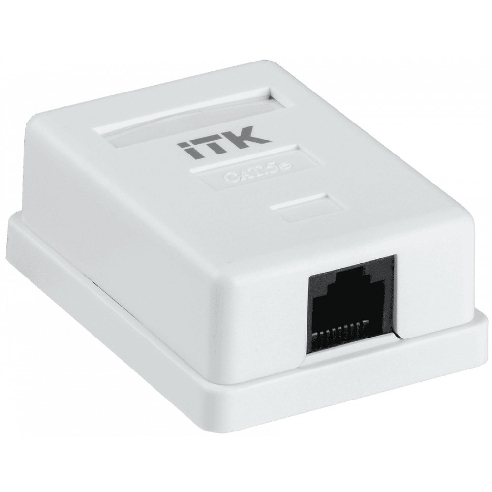 GENERICA Розетка информационная настенная RJ45 кат. 5Е FTP 1 порт (CS2-1C5EF-12-G). Розетка информационная настенная RJ45. IEK