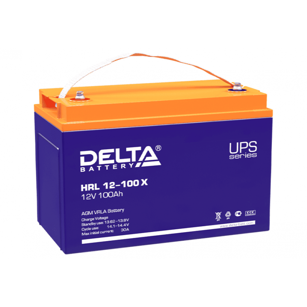 Delta HRL 12-100 X. Аккумулятор герметичный свинцово-кислотный. Delta