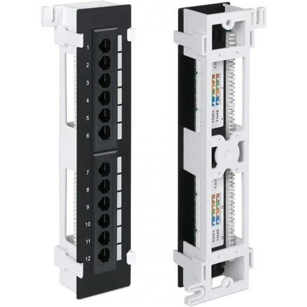 PP-WL-12P-5e (201-009). Патч-панель настенная 12 портов RJ-45 кат.5е. ПожТехКабель