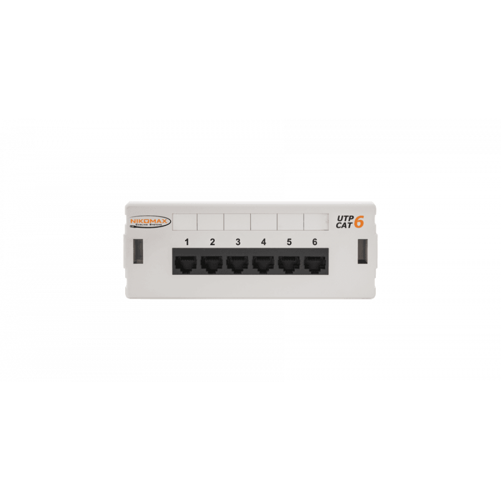 NMC-WP06UE2-GY. Патч-панель настенная 6 портов, Кат.6. NIKOMAX