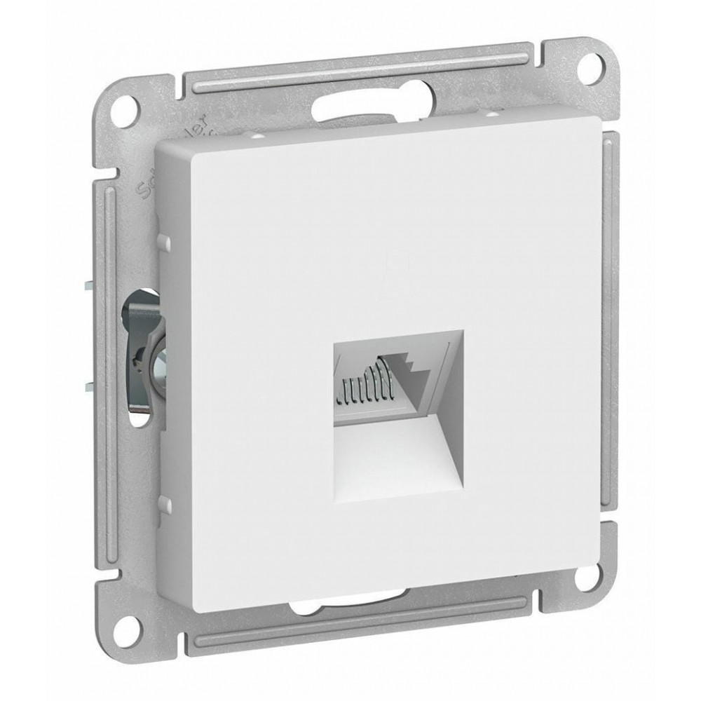 AtlasDesign розетка RJ45, кат. 5Е, 1-местная, скрытой установки, механизм, белый (ATN000183). Розетка компьютерная. Systeme Electric