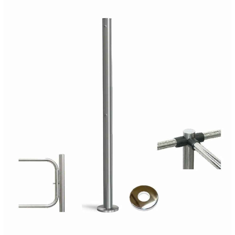 PERCo-BH02 2-16 с крышкой. Стойка с отверстием под стопорный механизм поворотной секции. PERCo