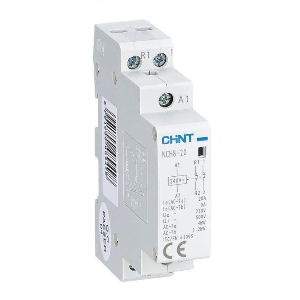 Контактор модульный NCH8-20/02 20А 2НЗ AC 220/230В 50Гц (R) CHINT (256053). Контактор модульный. CHINT