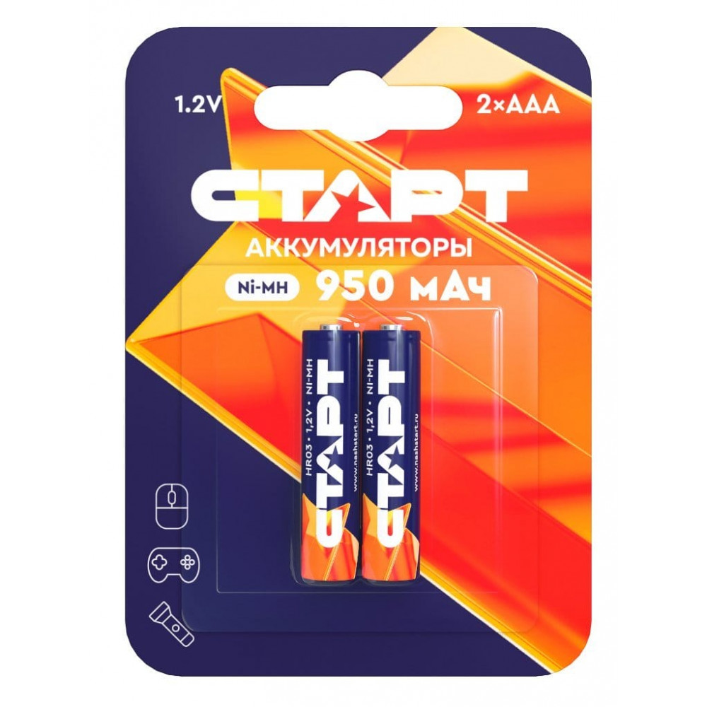 СТАРТ HR6 (AA, 2300 mah), упак. 2 шт. БЛИСТЕР. Перезаряжаемые аккумуляторы. СТАРТ