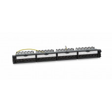 PL-24-KJ-RJ45-Cat.6a-SH-180T (11834c). Патч-панель 19 (1U), 24 порта RJ-45, категория 6a, полностью экранированная. CABEUS