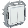 Inspiria переключатель 2-клавишный с подсветкой, скрытой установки, IP44, белый (673665). Переключатель. IEK