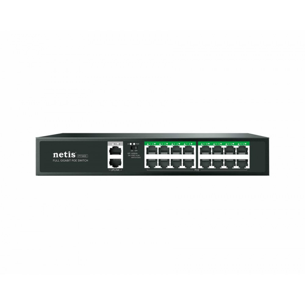 Netis P116GC. Коммутатор сетевой PoE неуправляемый. Netis