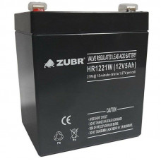 ZUBR HR 1221W (12V, 5Ah). Аккумулятор герметичный свинцово-кислотный. ZUBR